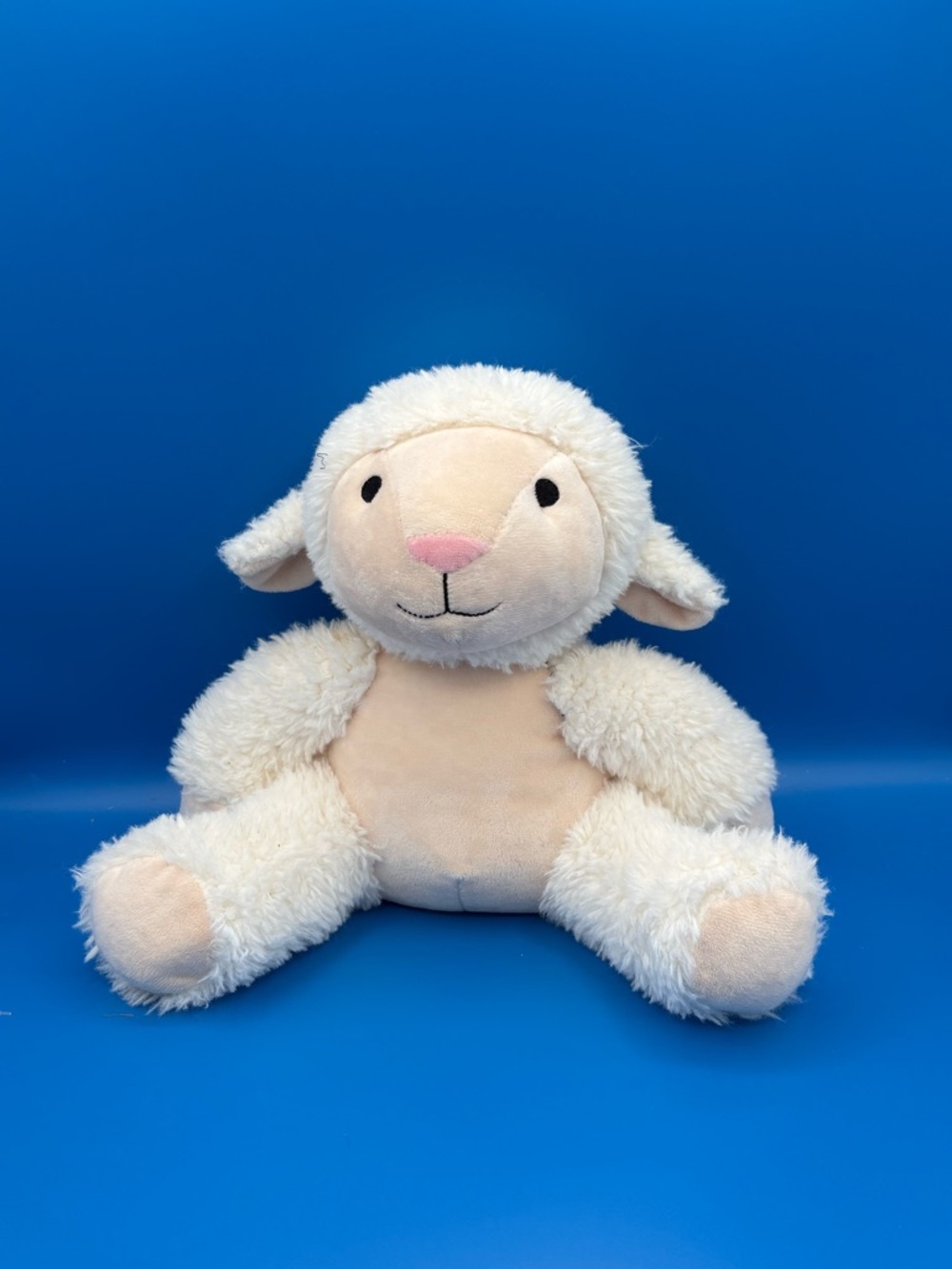 Cuddle Calm White Lamb Plush Stuffed Animal Sensory Comfort Toy 10"